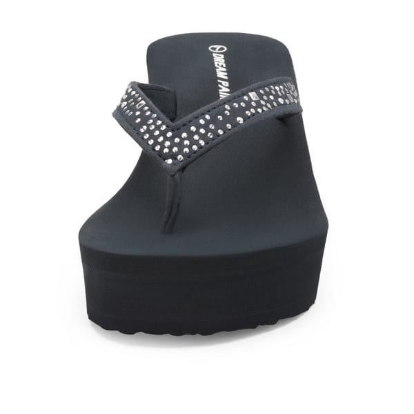 Comfortable Platform Flip Flops - NAVY BLUE - 2